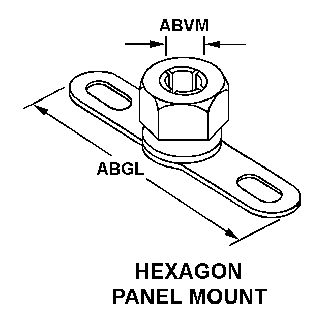 HEXAGON PANEL MOUNT style nsn 5355-01-075-7213