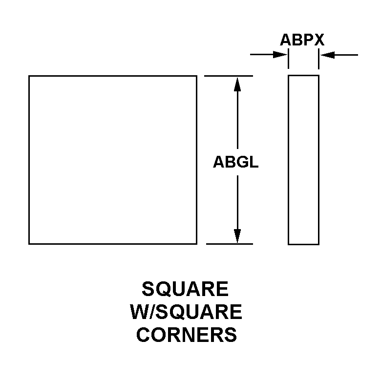 SQUARE W/SQUARE CORNERS style nsn 5355-01-391-1941