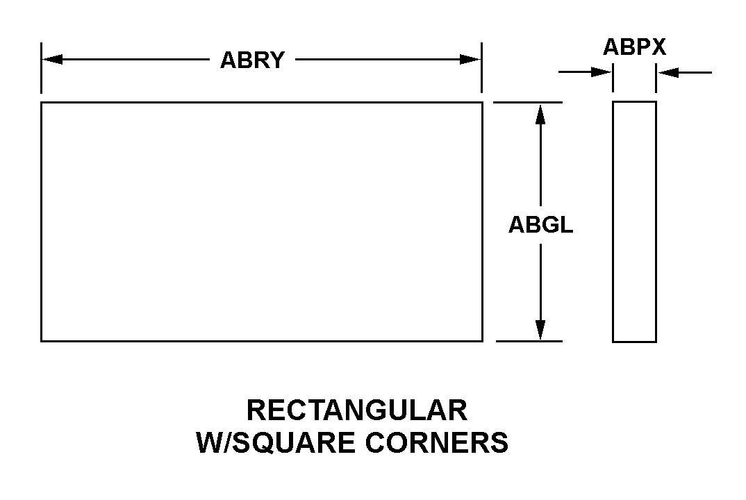 RECTANGULAR W/SQUARE CORNERS style nsn 5355-00-001-2403