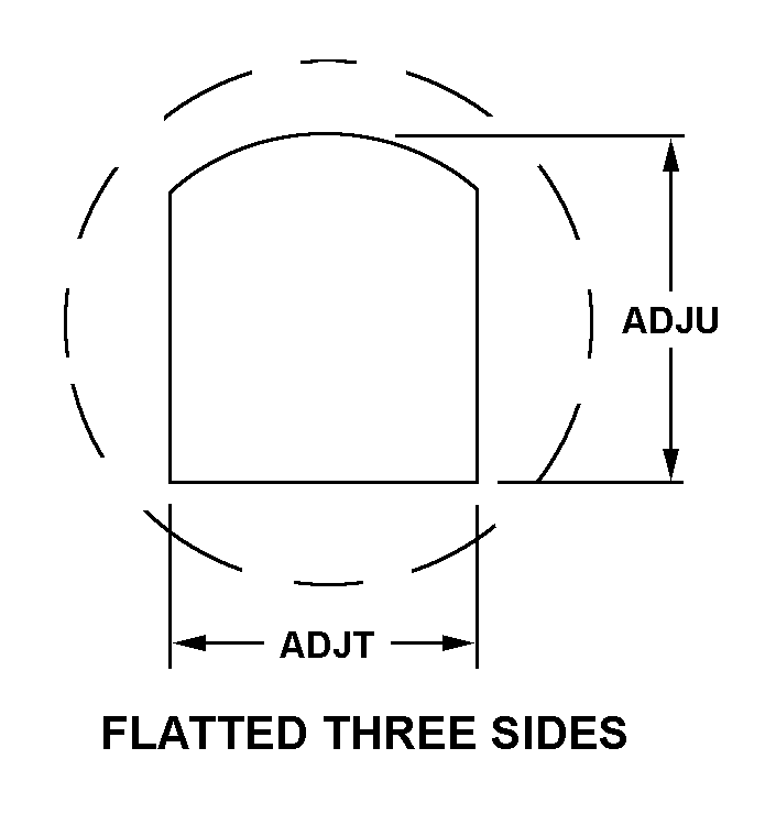 FLATTED THREE SIDES style nsn 5355-01-275-8076