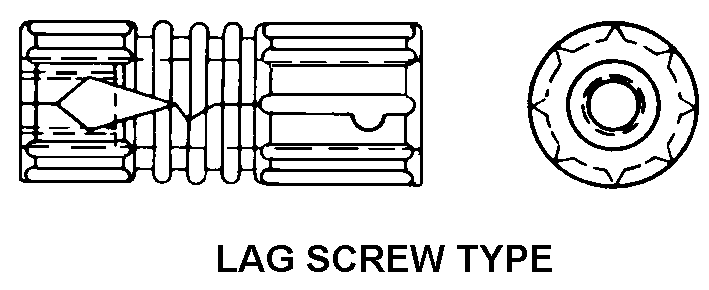 LAG SCREW TYPE style nsn 5340-00-448-9045