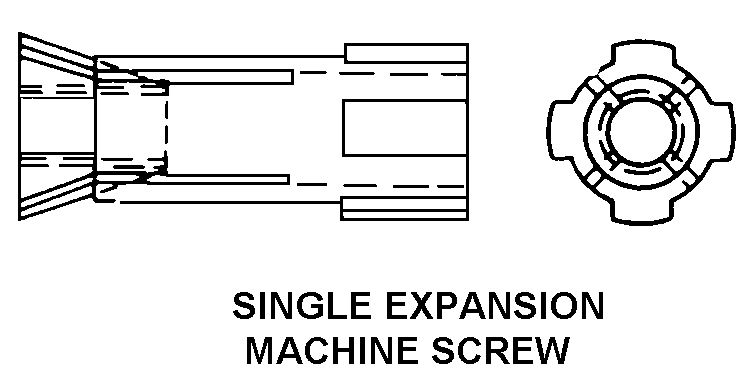 SINGLE EXPANSION MACHINE SCREW style nsn 5340-00-598-3473