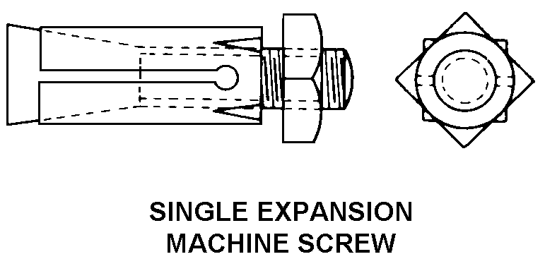 SINGLE EXPANSION MACHINE SCREW style nsn 5340-00-584-9891