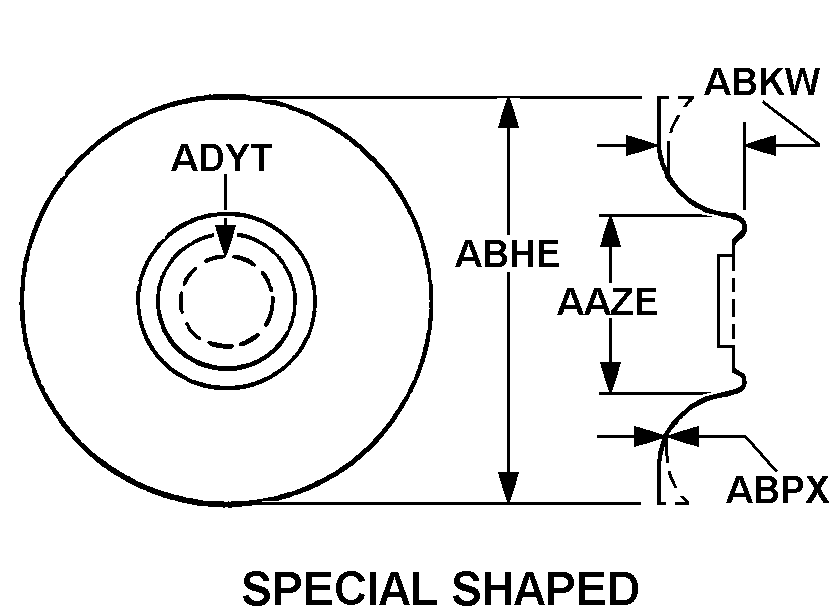 SPECIAL SHAPED style nsn 4820-01-192-7589
