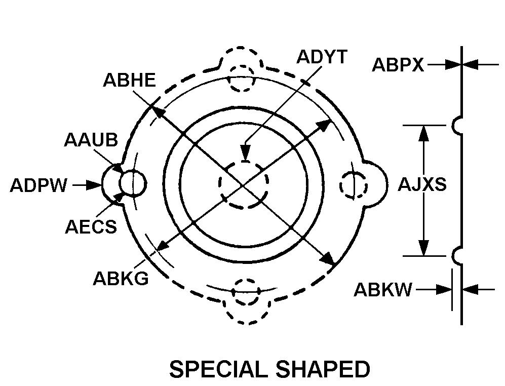 SPECIAL SHAPED style nsn 2915-00-494-5703