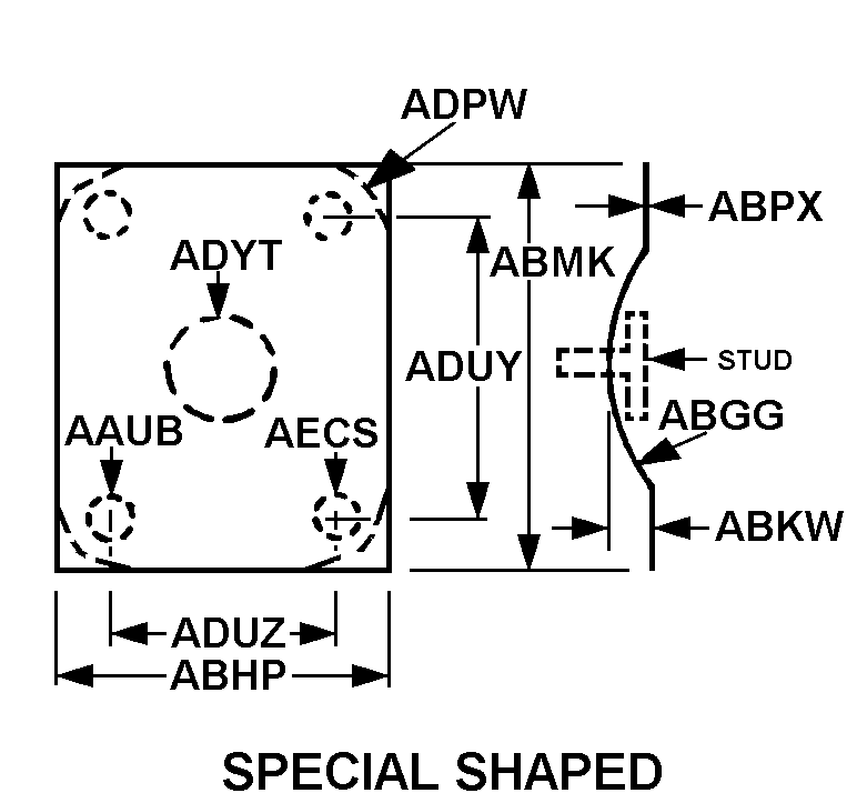 SPECIAL SHAPED style nsn 2915-00-494-5703