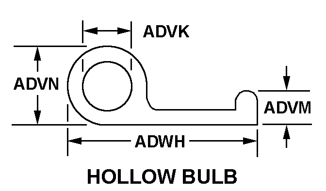 HOLLOW BULB style nsn 5330-01-406-2536