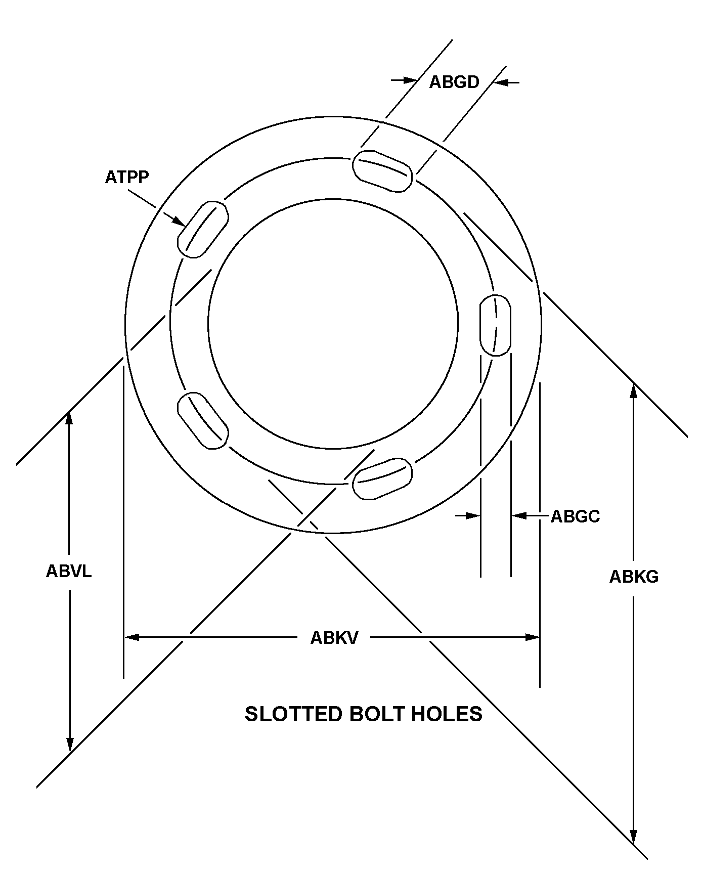 SLOTTED BOLT HOLES style nsn 5330-01-331-7233