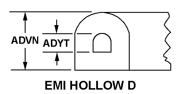 EMI HOLLOW D style nsn 5999-01-615-9736