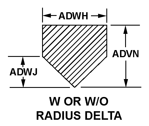 W OR W/O RADIUS DELTA style nsn 5330-00-513-2229