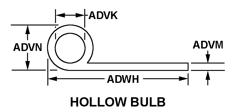 HOLLOW BULB style nsn 5330-01-163-6363