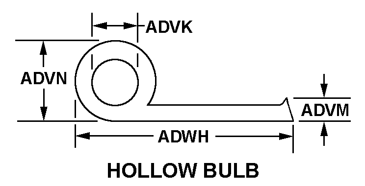 HOLLOW BULB style nsn 5330-00-342-4814