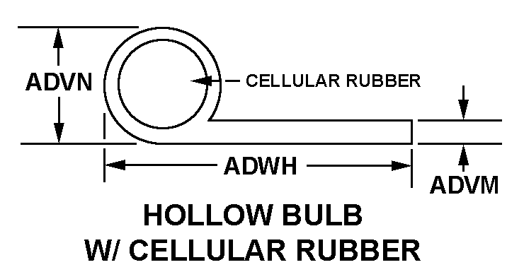 HOLLOW BULB WITH CELLULAR RUBBER style nsn 5330-01-062-7243