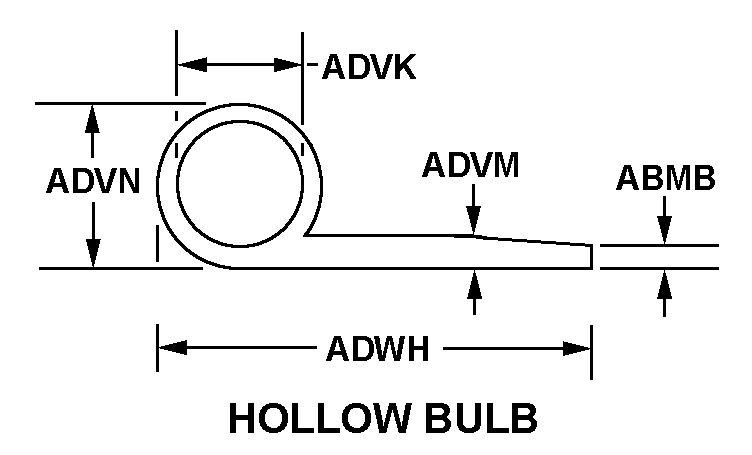 HOLLOW BULB style nsn 5330-01-259-2660