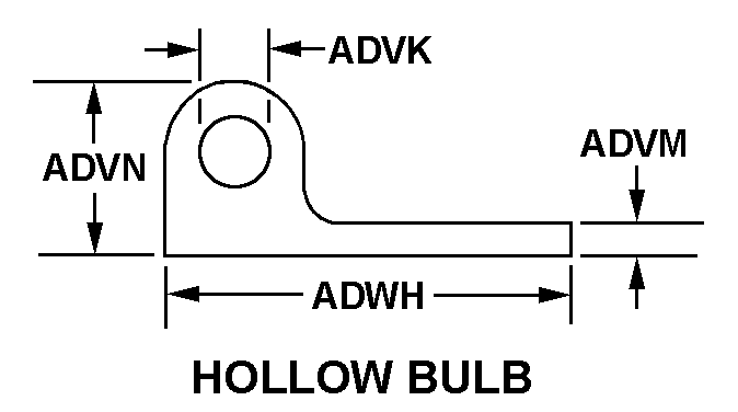HOLLOW BULB style nsn 5330-01-425-7489