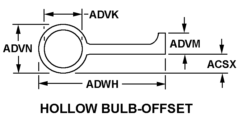 HOLLOW BULB-OFFSET style nsn 5330-01-225-6257
