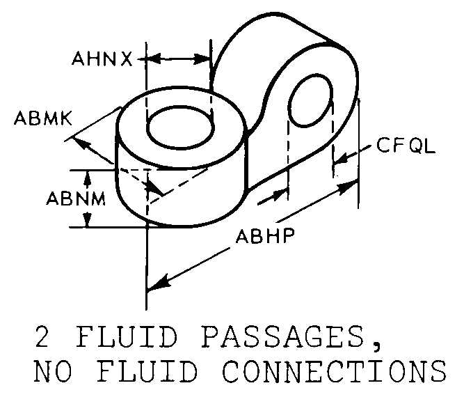 2 FLUID PASSAGES NO FLUID CONNECTIONS style nsn 4730-00-874-7343