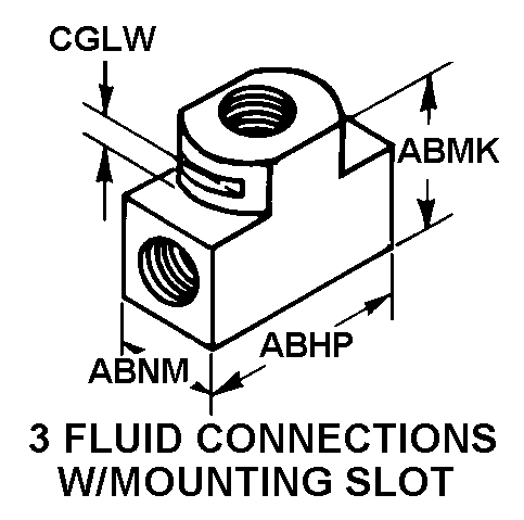 3 FLUID CONNECTIONS W/MOUNTING SLOT style nsn 4730-00-089-9577