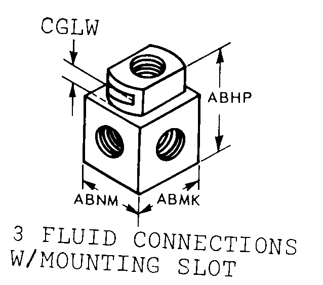 3 FLUID CONNECTIONS W/MOUNTING SLOT style nsn 4730-00-473-9836