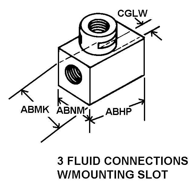 3 FLUID CONNECTIONS W/MOUNTING SLOT style nsn 4730-00-089-9577