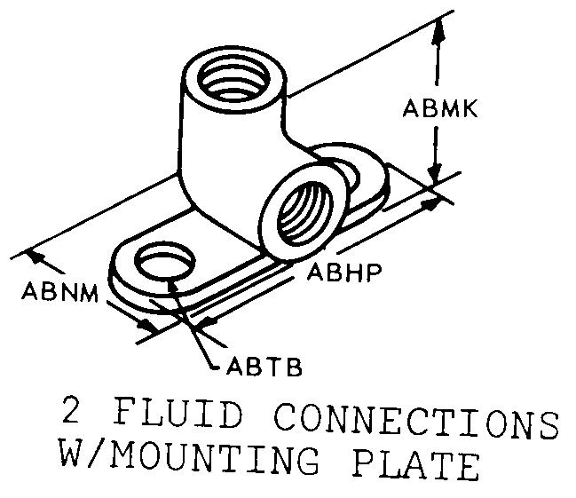 2 FLUID CONNECTIONS W/MOUNTING PLATE style nsn 4730-00-200-0232