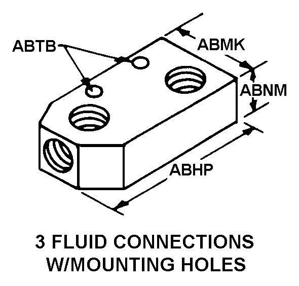 3 FLUID CONNECTIONS W/MOUNTING HOLES style nsn 4730-01-279-6186