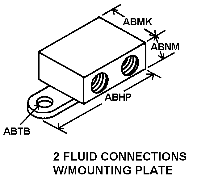 2 FLUID CONNECTIONS W/MOUNTING PLATE style nsn 4730-00-200-0232