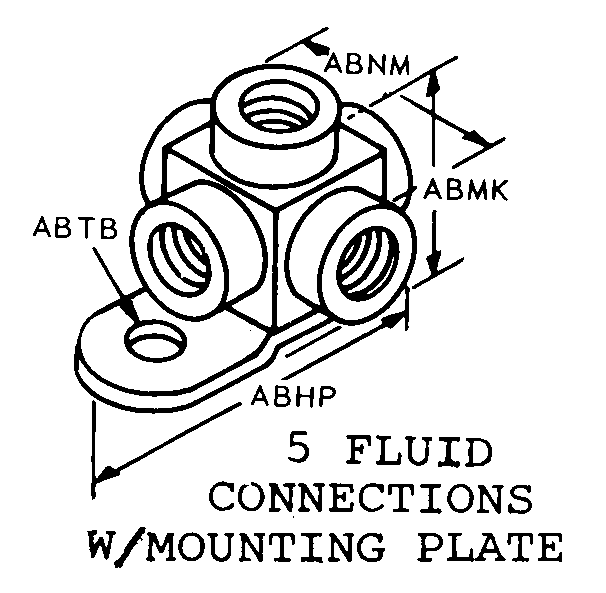 5 FLUID CONNECTIONS W/MOUNTING PLATE style nsn 4730-00-737-3252