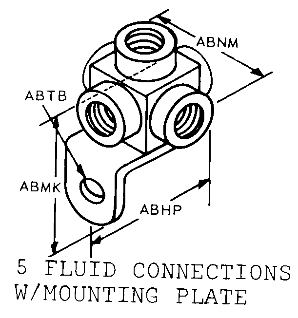 5 FLUID CONNECTIONS W/MOUNTING PLATE style nsn 4730-00-737-3252