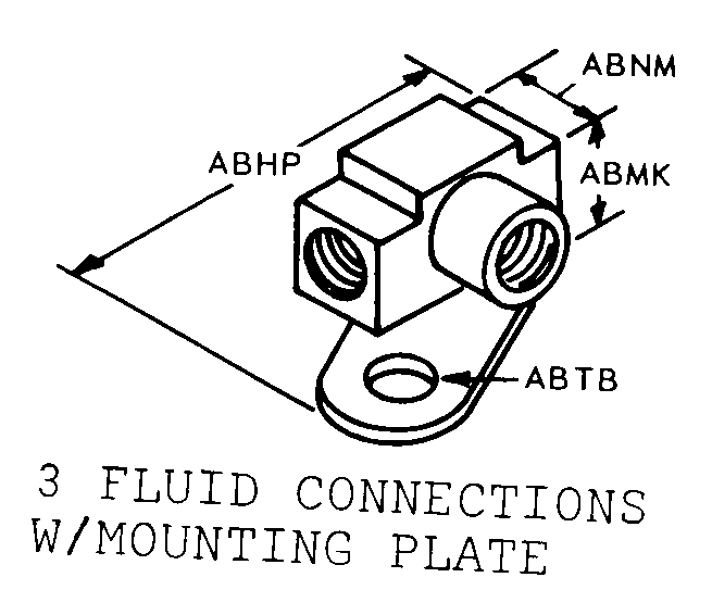 3 FLUID CONNECTIONS W/MOUNTING PLATE style nsn 4730-00-436-2646