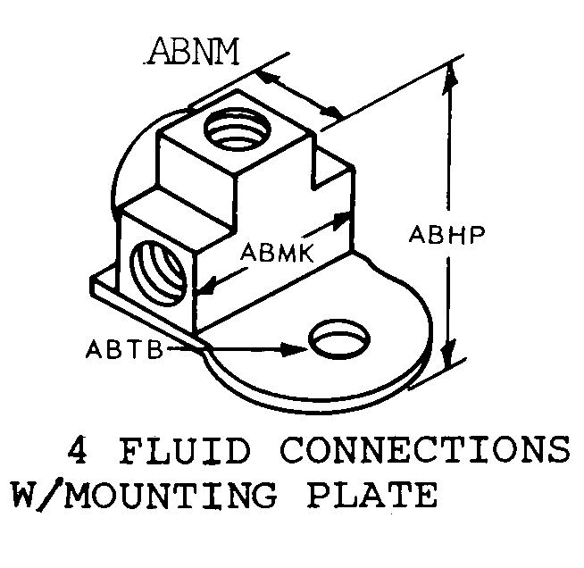 4 FLUID CONNECTIONS W/MOUNTING PLATE style nsn 4730-00-176-9488