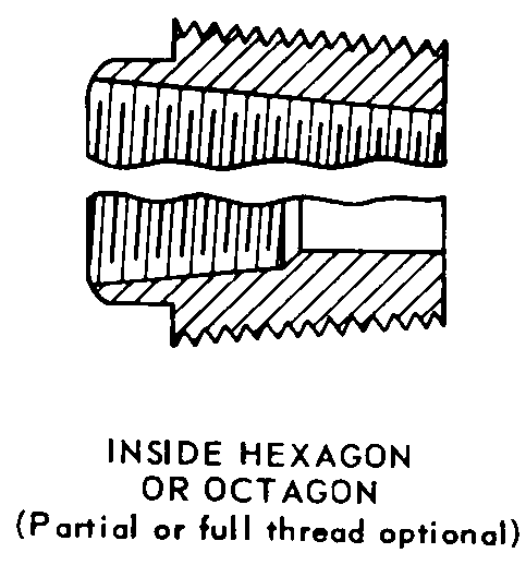 INSIDE HEXAGON OR OCTAGON style nsn 4730-01-257-1433