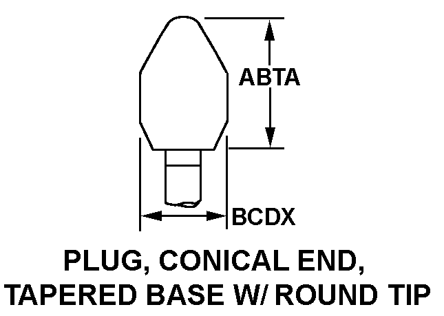 PLUG, CONICAL END, TAPERED BASE W/ ROUND TIP style nsn 5130-00-580-7956