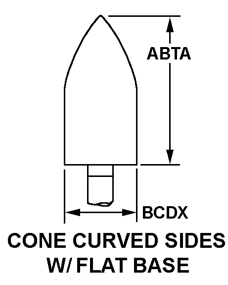CONE, CURVED SIDES W/ FLAT BASE style nsn 6520-01-360-5685
