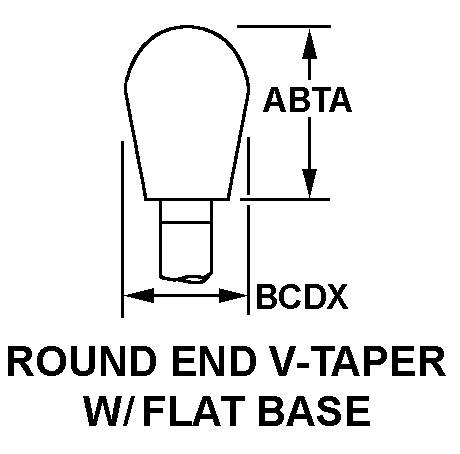 ROUND END, V-TAPER W/FLAT BASE style nsn 5130-00-357-2888