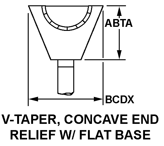 V-TAPER, CONCAVE END RELIEF W/FLAT BASE style nsn 6520-01-284-4134