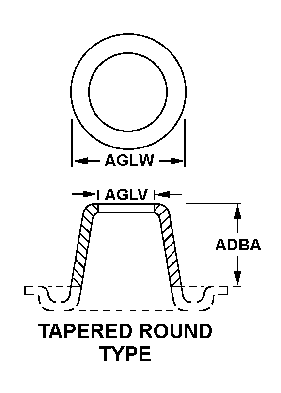 TAPERED ROUND TYPE style nsn 5325-01-295-4768