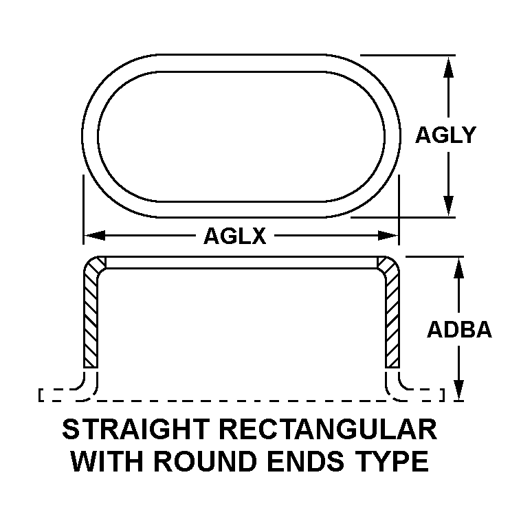 STRAIGHT RECTANGULAR WITH ROUND ENDS TYPE style nsn 5325-01-435-2046