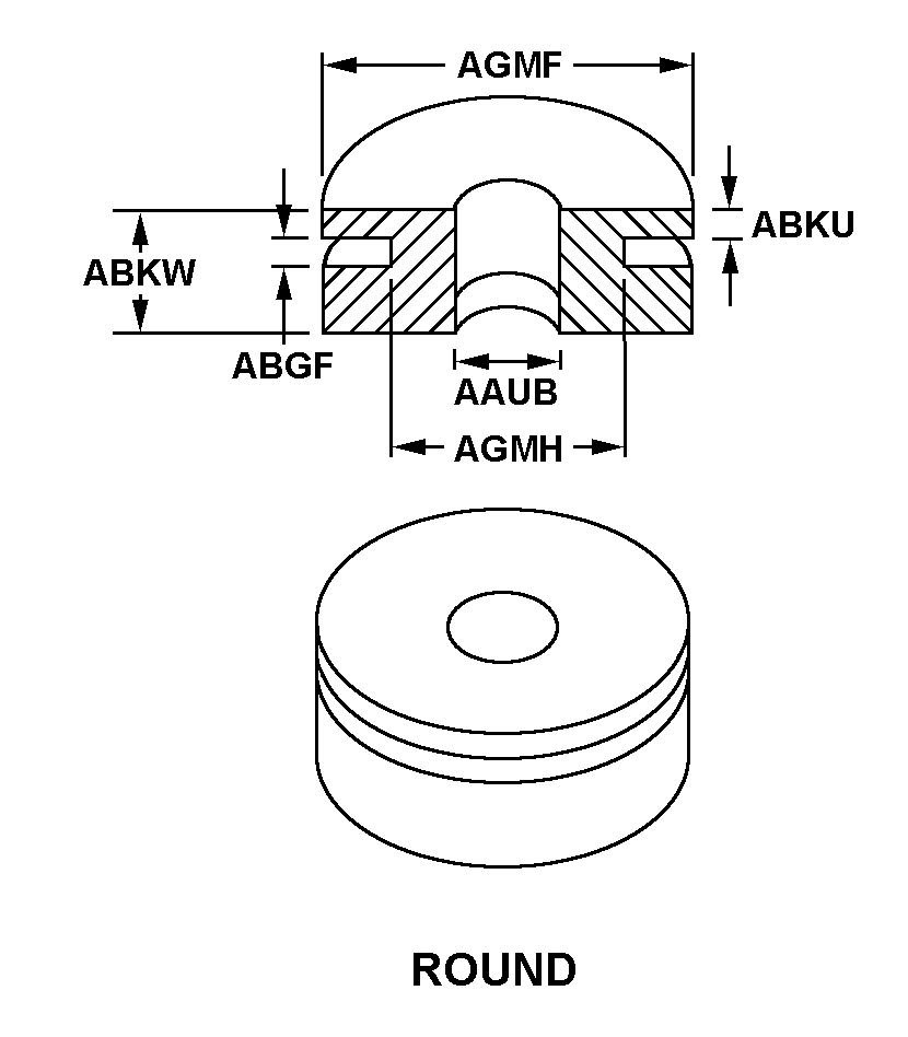 ROUND style nsn 5325-01-439-5153