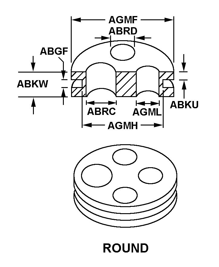 ROUND style nsn 5325-00-286-6047