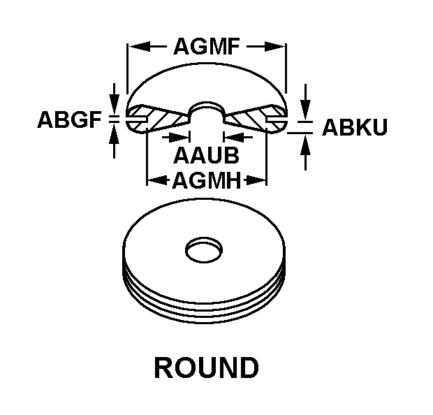 ROUND style nsn 5325-00-413-0201