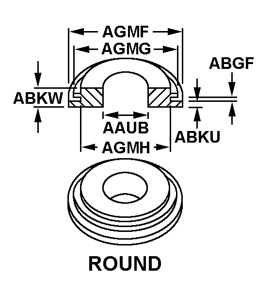 ROUND style nsn 5325-01-615-7867