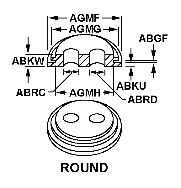 ROUND style nsn 5325-01-615-7867