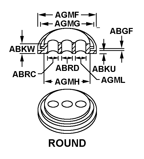 ROUND style nsn 5325-01-611-9986