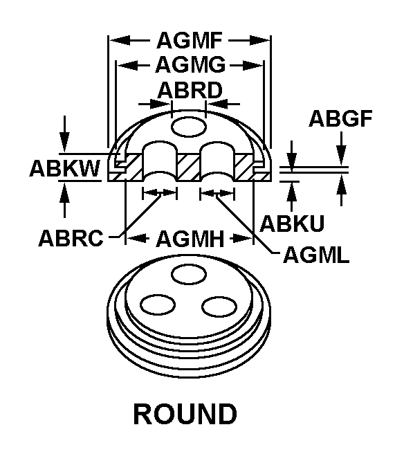 ROUND style nsn 5325-00-872-9713