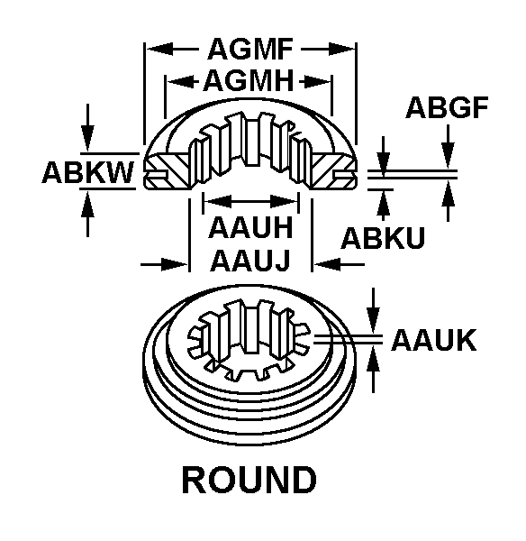 ROUND style nsn 5325-01-433-1724