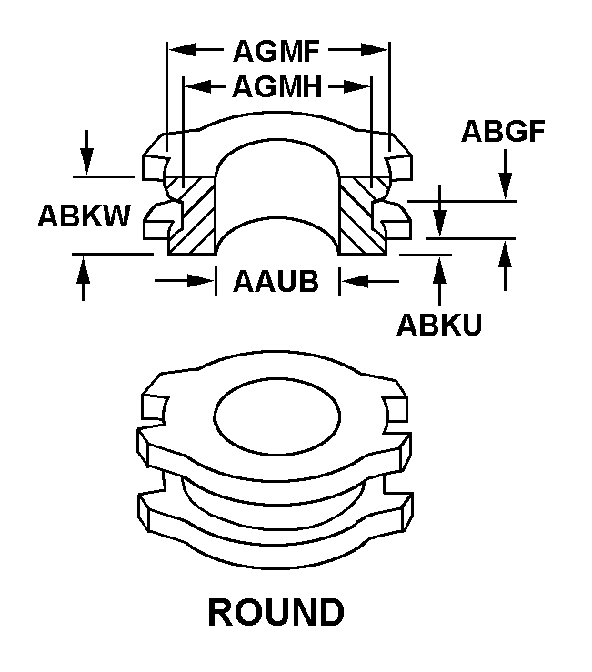 ROUND style nsn 5325-01-206-8716