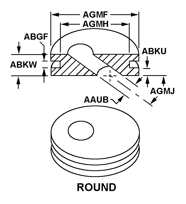 ROUND style nsn 5325-01-615-7867