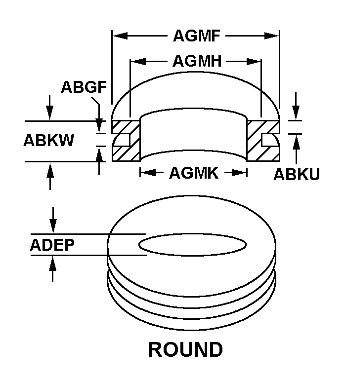 ROUND style nsn 5325-01-615-7867