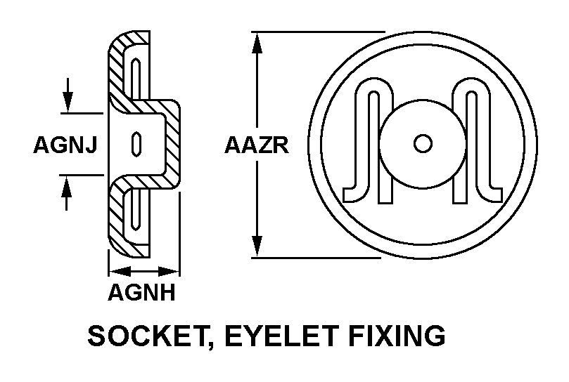 SOCKET, EYELET FIXING style nsn 5325-00-496-9013